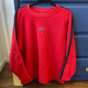 Vintage Tampa Bay Buccaneers Fleece Sweatshirt Red Mens Reebok Size Large